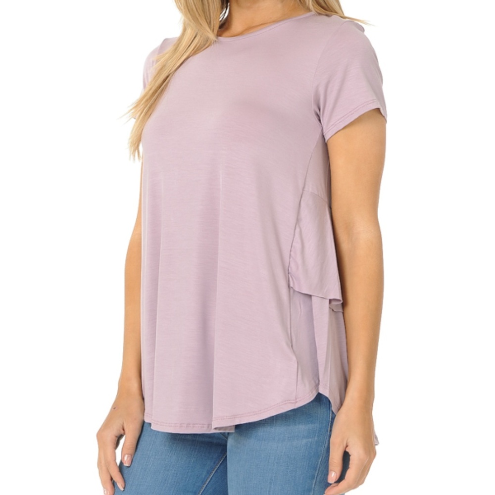 SHORT SLEEVE TOP WITH BACK RUFFLE - Picture 3 of 4
